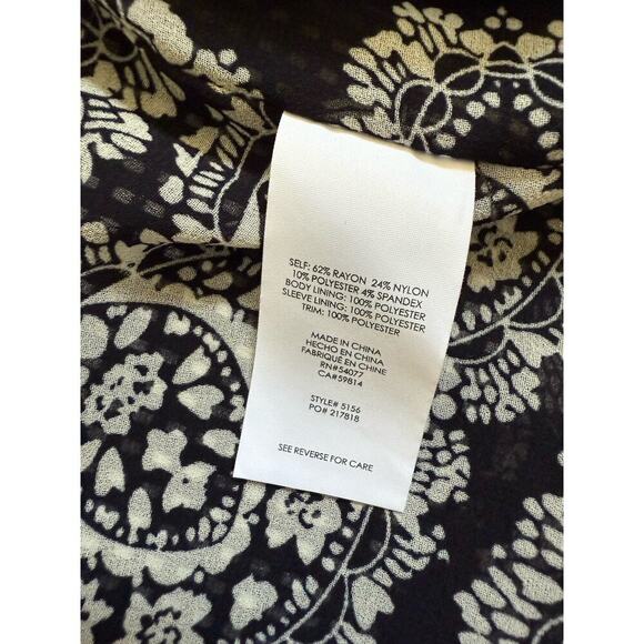 Cabi Seaside Chic Black White Polka Ribbon Dot Classic Blazer Size 6 academia - Picture 6 of 6